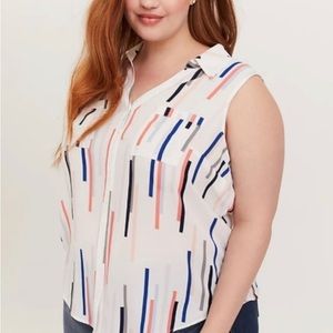 Torrid Madison Georgette Button Up Sleeveless Shirt 1X